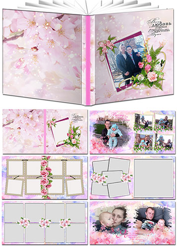 Шаблон фотокниги psd — Весеннее настроение